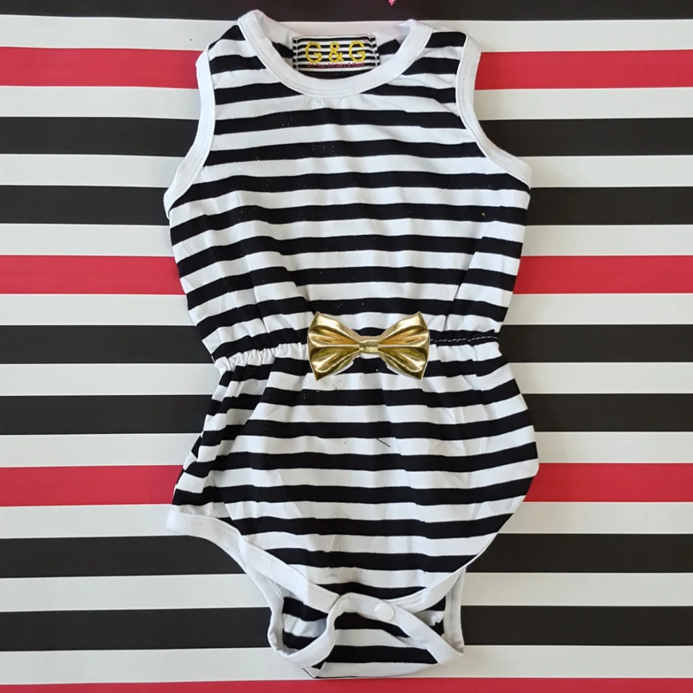 5 for $25 Baby Girl Striped Romper Bodysuit